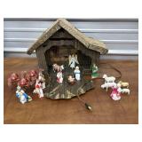 Nativity Set with light vintage 60ï¿½s-? Plastic,