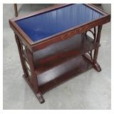 Blue mirror top coffee table