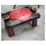 Camel saddle stool - damaged - leather has cat
