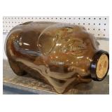 Huge fat glass pig ... Signed this little pig