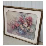 Large floral print - blue and white pot full of