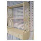 White 1 drawer wall hanging shelf