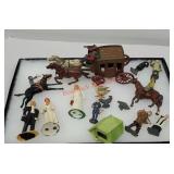 Box lot Barclay and other lead toys including