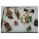 Tray lot lead soldiers, cow, monkey, etc