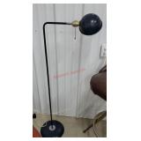 Blue Mid-century floor lamp with blue enamel tin