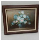 Robert Cox oil painting on canvas - blue flowers