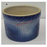 Blue salt glazed butter crock