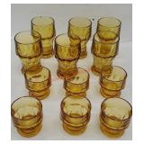 Set of 12 Amber water glasses