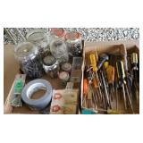2 box lots screwdrivers and hardware