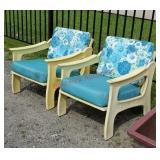 Pair of mid-century aluminum or fiberglass chairs