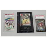 3 football sports cards - Fran tarkenton, Brett