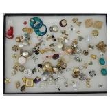 Tray lot of miscellaneous earrings and jewelry