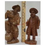 2 gnarly old man wood carvings 2x$