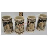 Set of 4 German beer mugs