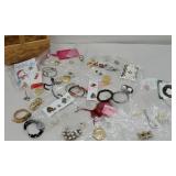 Basket of miscellaneous jewelry