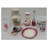 Box of miscellaneous China includes candle warmer