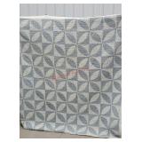 Blue and white quilt - some stains