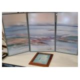 3 panel print and Jesus with dove print