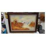 Large oil painting on canvas signed Hendricks -