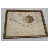 3-d baby picture with real hair and satin