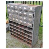 24 drawer industrial cabinet with built-in bins