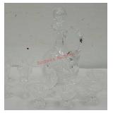 Nice cut-glass decanter and miscellaneous glasses