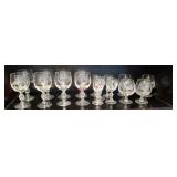 17 heavy etched wildlife goblets