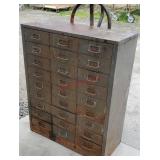 27 drawer metal cabinet