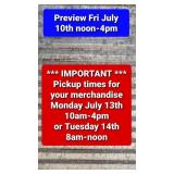 Please read the pickup times along with all terms