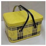 Unusual yellow tin picnic basket - Nesco