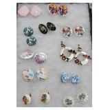 Tray lot of earrings includes cloisonne