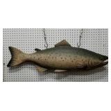 42" long hollow tin folk art fish