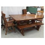 Project furniture 5pc trestle table and benches