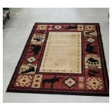 Red moose bear rug needs cleaning