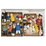 2 boxes of dolls include - wooden crusty sailors,