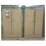 2 - 2 door gold tin wardrobes
