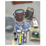 Facts of Bates pails, brass Marine hooks, etc...