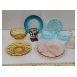 Pretty glassware includes stained glass candle