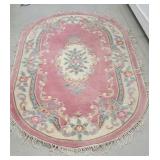 Oval Chinese Oriental Pink carpet - needs