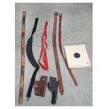 Box belts, holsters, & pile pistol targets