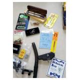 Box of miscellaneous mostly hunting-related -
