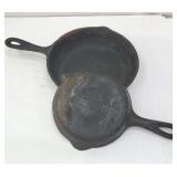 2 small cast iron frying pans including Griswold