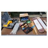 Group of very miscellaneous - drumsticks, drill,