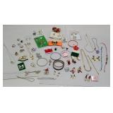 Box of mostly Christmas jewelry