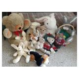 Large box of stuffed animals