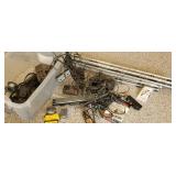 Plastic tub of miscellaneous Lionel track, etc