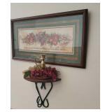 Wire wall sconces, shelf and picture