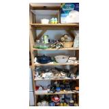 Contents of center shelf in closet