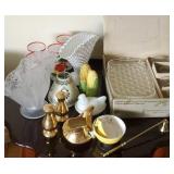 Box lot of miscellaneous including snack set in