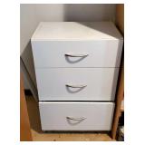 3 drawer white cabinet